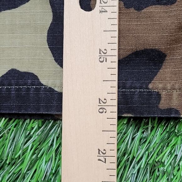 Vintage Woodland Camo Coat Jacket S/M 21x26 Blue Brown Black - Picture 16 of 16